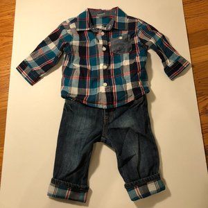Gymboree Plaid Outfit Size 6-12M